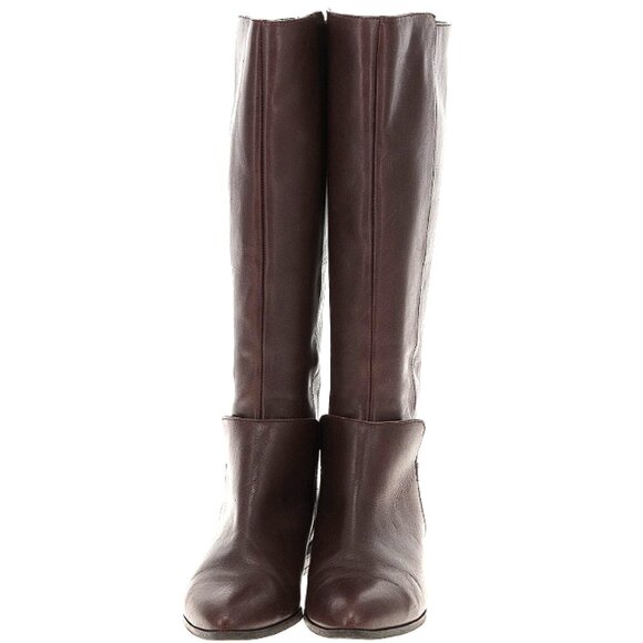 Burgundy Leather Riding Boots by Nine West / Size 8 1/2 - Picture 2 of 10